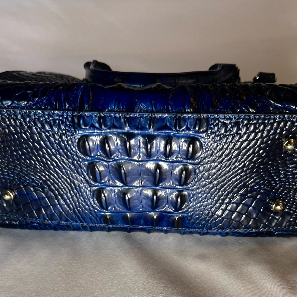 Brahmin Blue Croc-Embossed Satchel - Picture 4 of 10